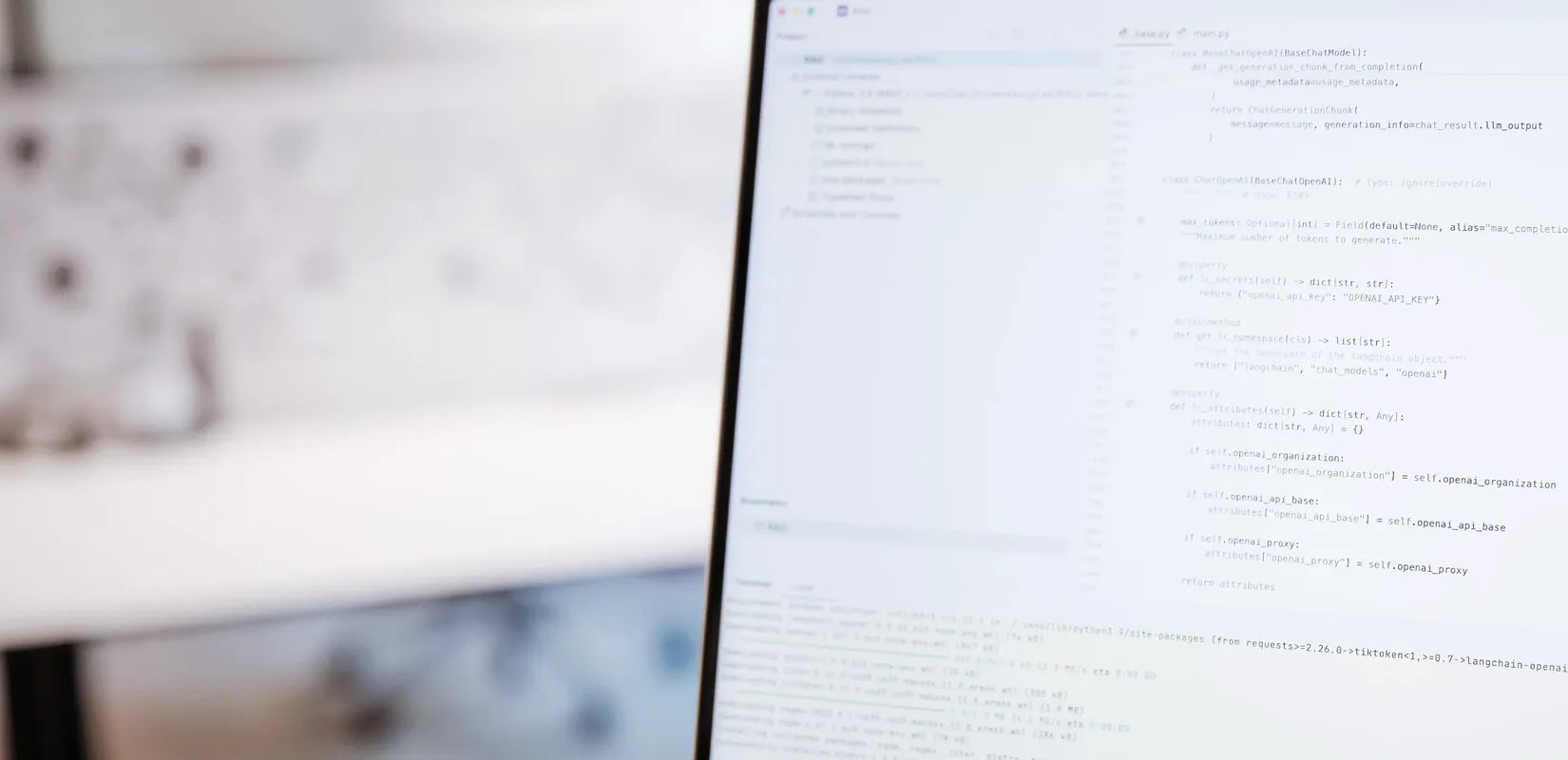 Screen mit Python LangChain-Framework Code